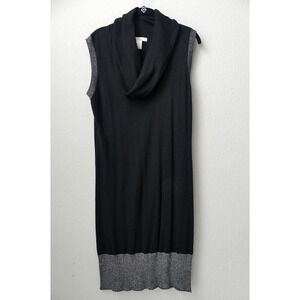 Cache LUXE Silk Dress Womens LARGE Cashmere Cowl Silver Accent Sweater Classy